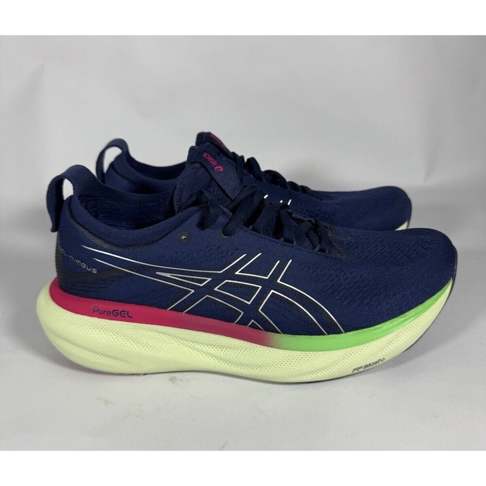 Asics Gel-Nimbus 25 Shoes Women Sz 10 Indigo Blue Pure Silver Road Race Running